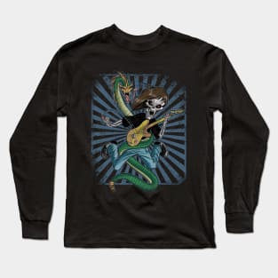 Skeleton Guitarist with Snake Long Sleeve T-Shirt